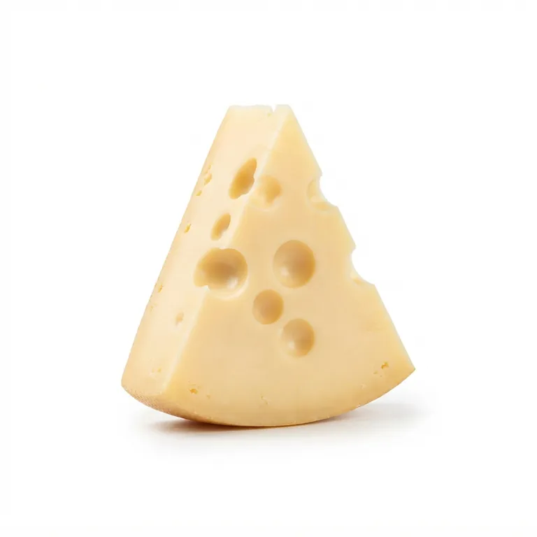 Part de fromage emmental avec ses trous caractéristiques