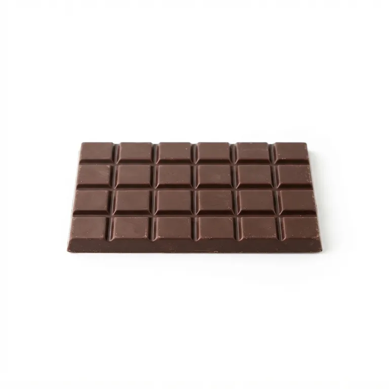Tablette de chocolat avec des carrés