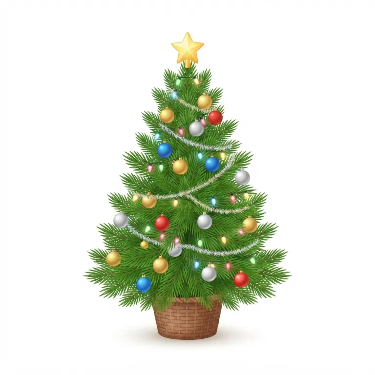 Sapin de Noël vert avec des branches denses et des aiguilles pointues