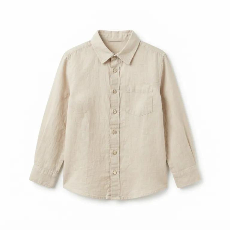chemise en lin gris à col classique