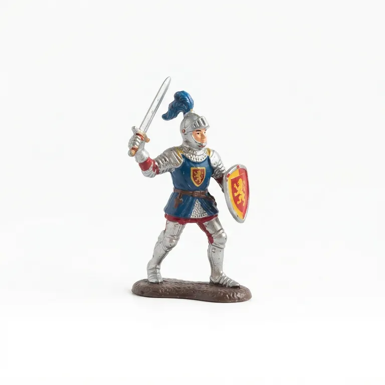 Figurine de chevalier en armure en plastique coloré