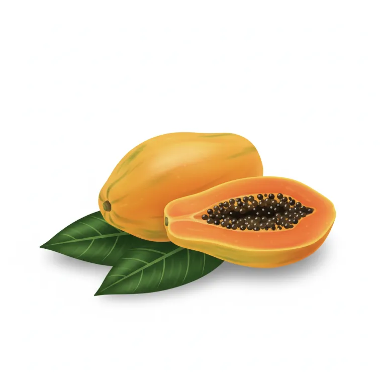 Illustration une papaye - Les fruits tropicaux