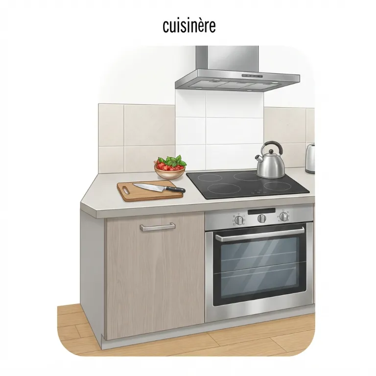 Cuisine moderne avec un plan de travail et une cuisinière