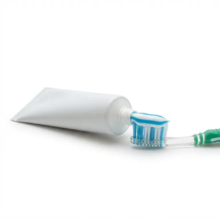 Tube de dentifrice uni avec de la pâte colorée sur une brosse à dents