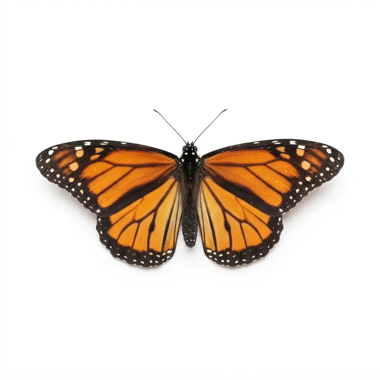 Papillon monarque avec ses ailes orange et noires