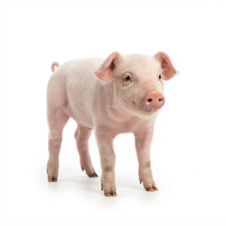 Cochon rose avec un groin bien visible