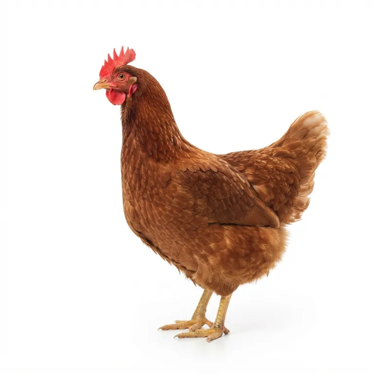 Poule rousse avec une crête rouge