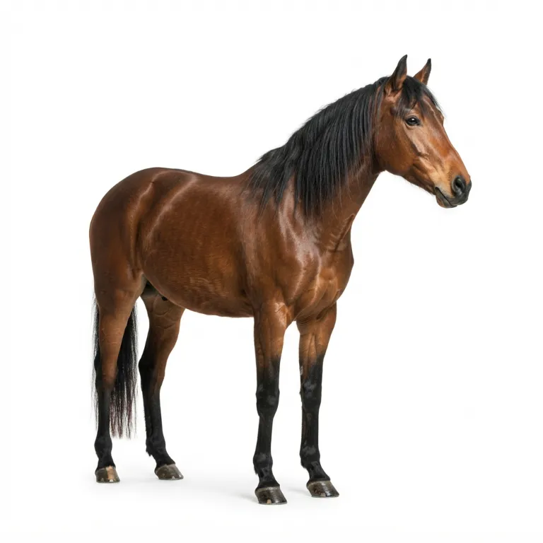 Cheval bai avec une crinière sombre