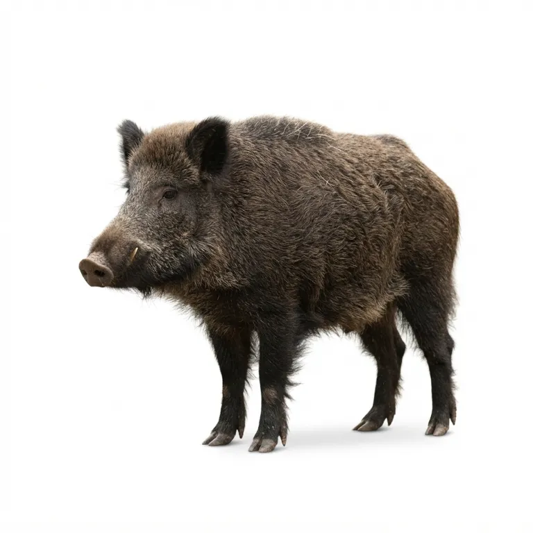 Sanglier avec un pelage brun foncé et un groin robuste