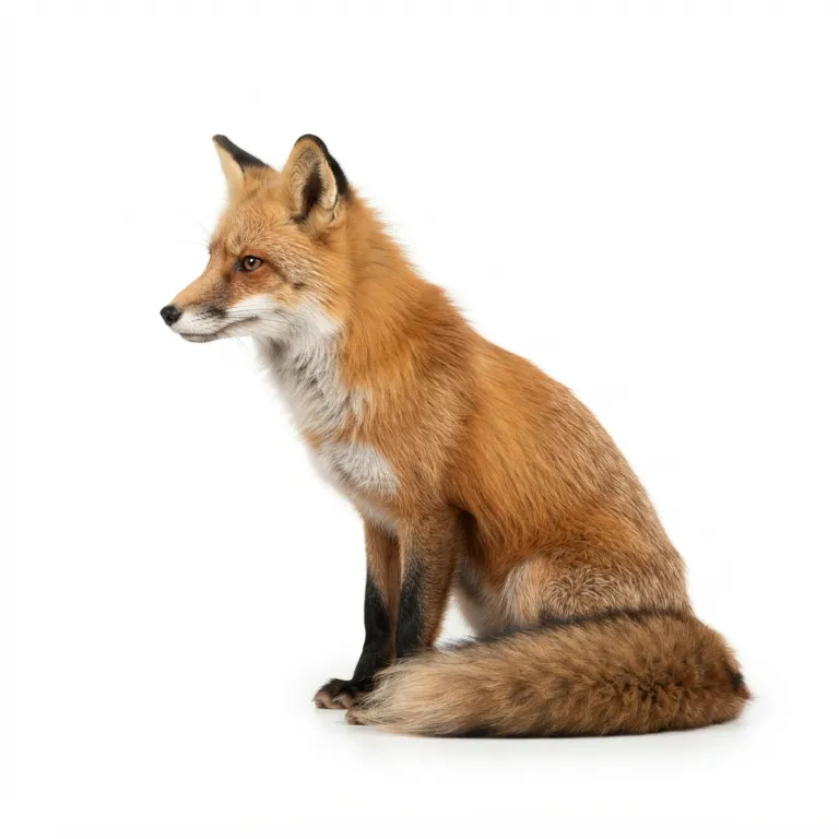 Renard roux avec un museau pointu et une queue touffue