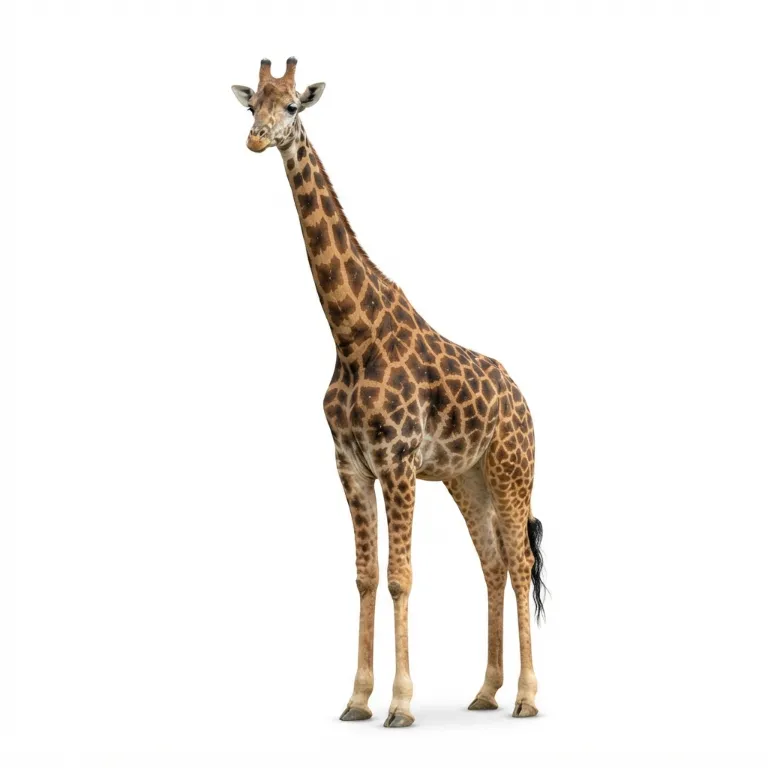Girafe avec ses taches brunes et son long cou