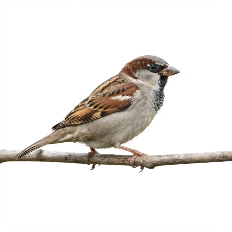 Moineau brun et gris avec des plumes tachetées