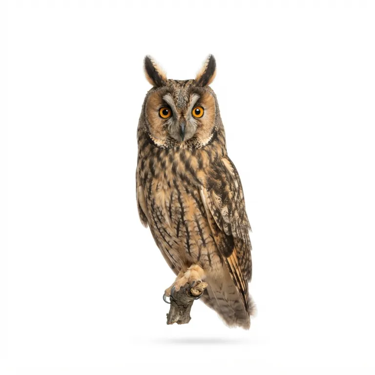 Hibou moyen-duc avec ses aigrettes dressées sur la tête