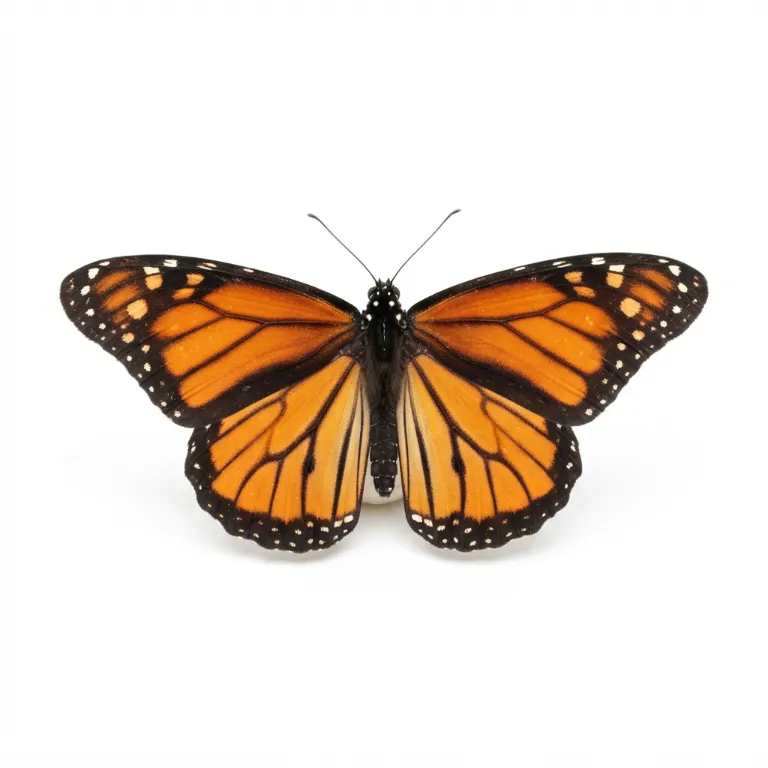 Papillon monarque avec ses ailes orange et noires