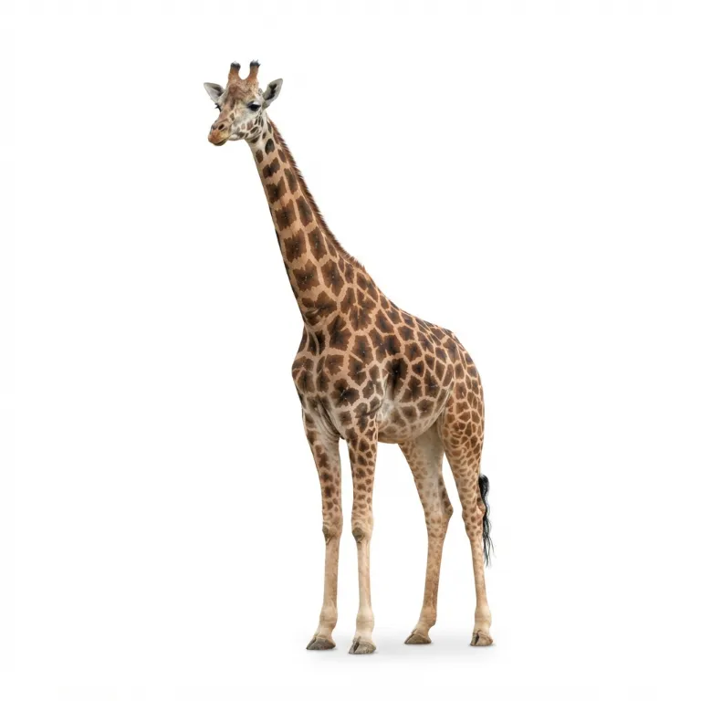 Girafe avec ses taches brunes et son long cou