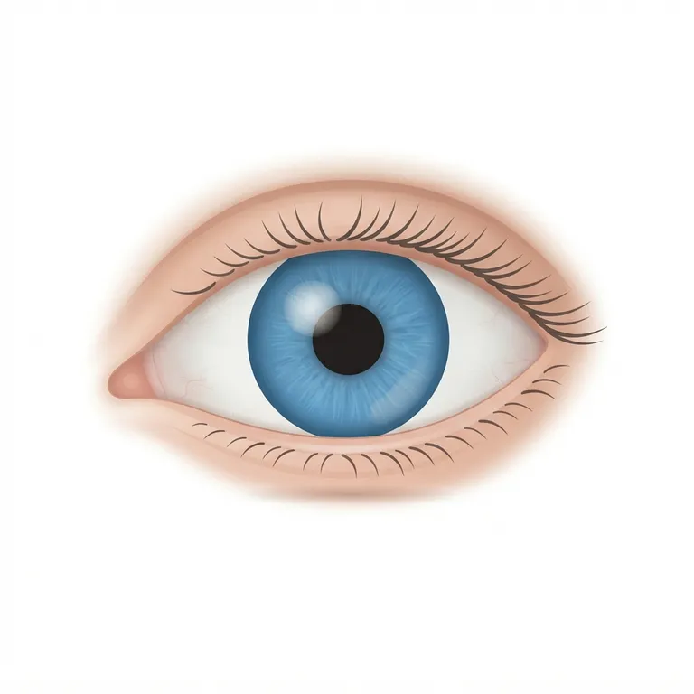 Œil humain bleu avec une pupille noire centrale