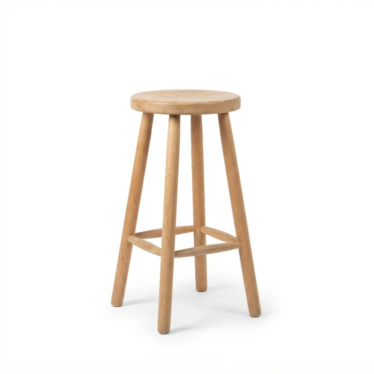 Tabouret haut en bois avec trois pieds