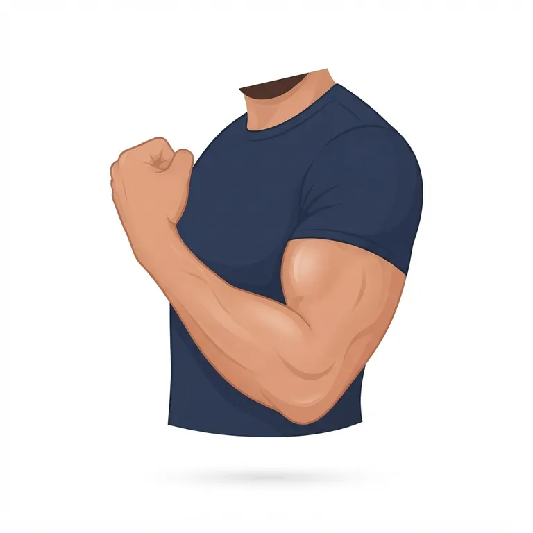 Bras humain musclé plié au niveau du coude