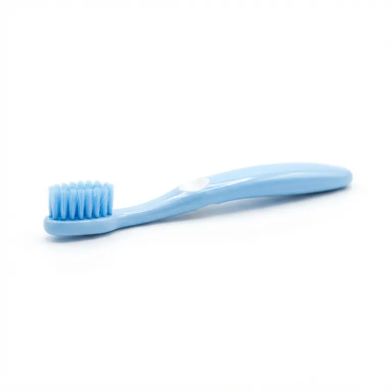 Brosse à dents en plastique avec des poils souples bleus