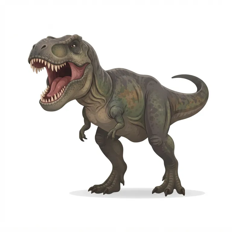 Tyrannosaure avec sa mâchoire ouverte et ses dents pointues