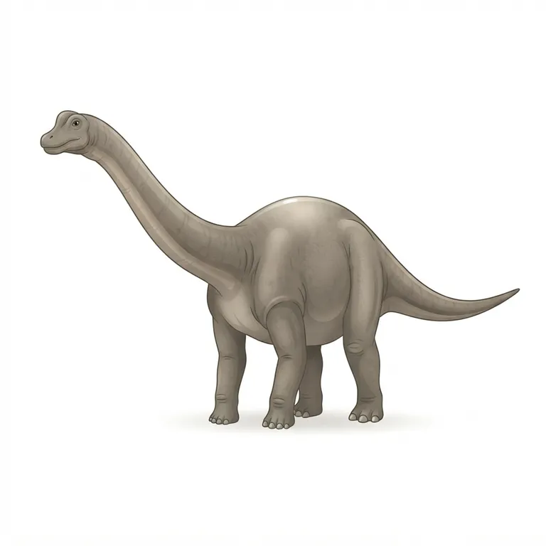 Diplodocus avec son très long cou et sa longue queue