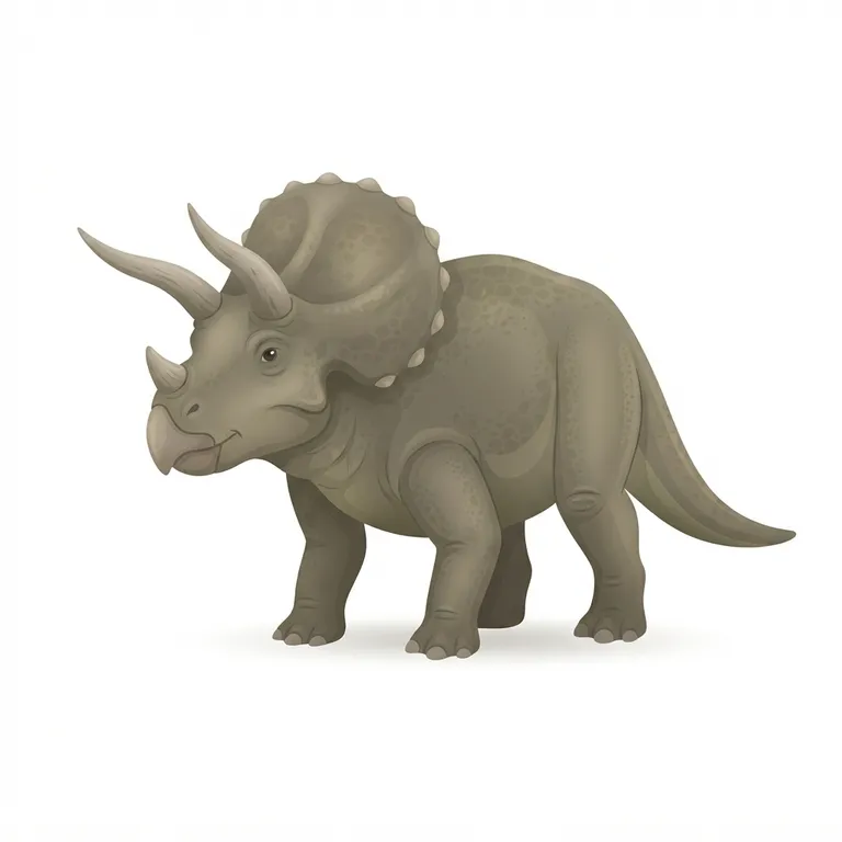 Tricératops avec ses trois cornes distinctives et sa collerette osseuse