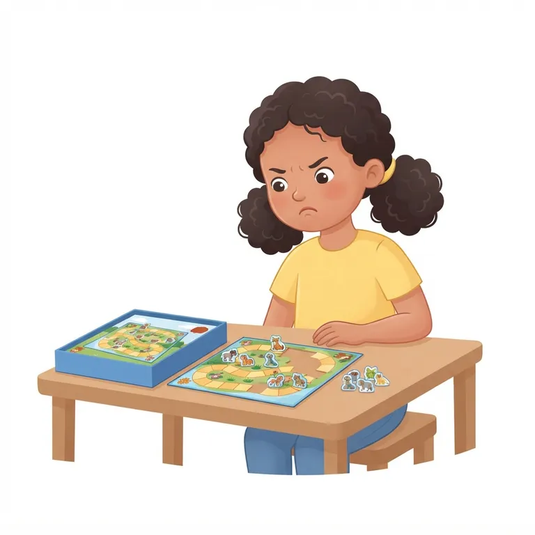 Enfant fronçant les sourcils devant un jeu incomplet.